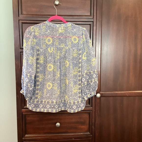 Joie Voile Silk Peasant Blouse EUC Sheer flowy - Picture 6 of 12